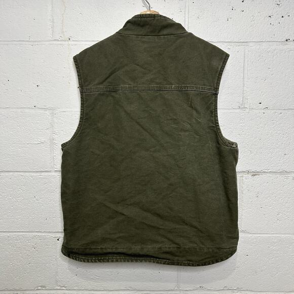 Y2K Carhartt Sherpa-Lined Vest “Army Green” V33 ARG - Picture 2 of 12